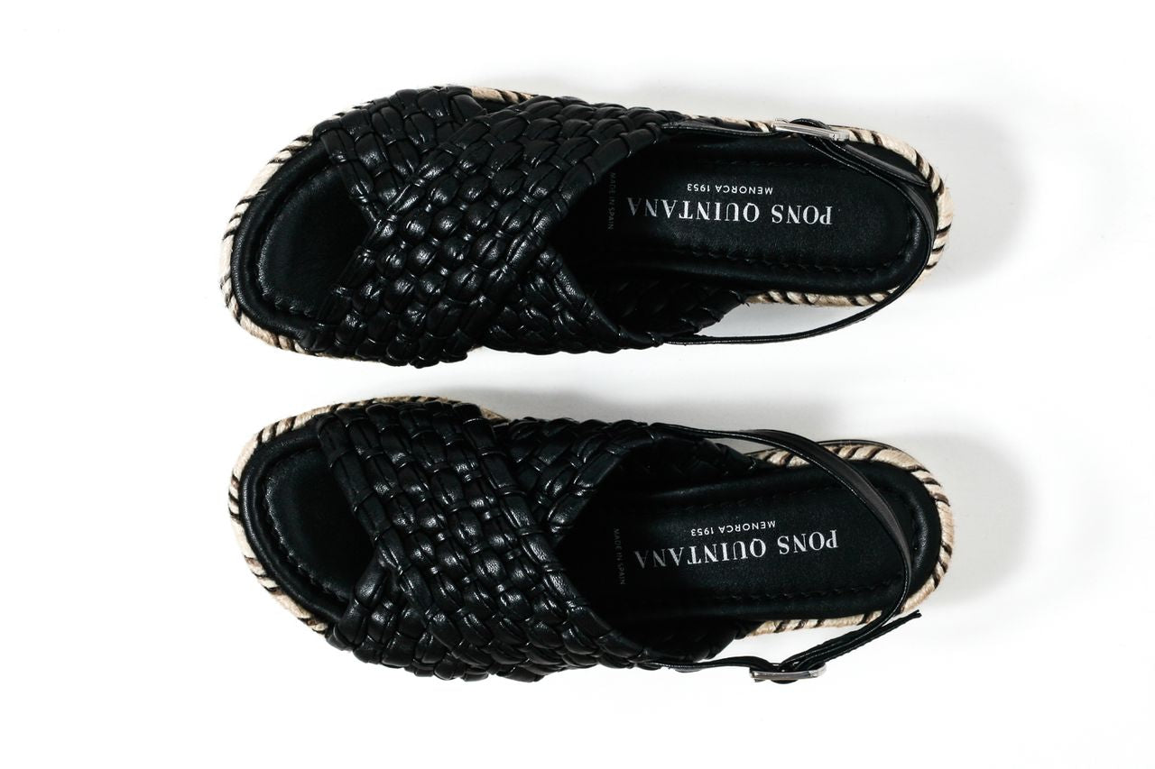 SANDALIA PLATAFORMA MILAN NEGRO