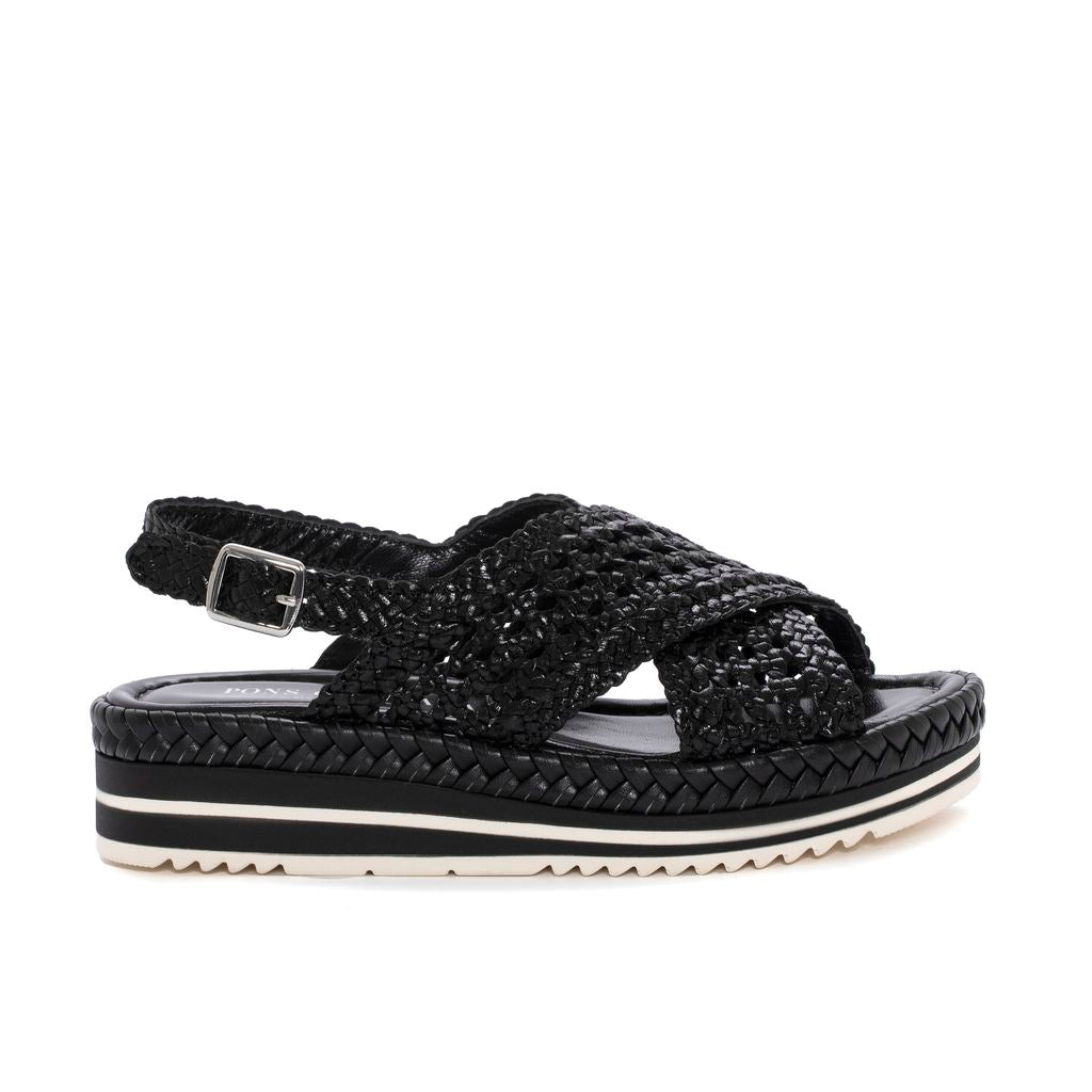 SANDALIA PLATAFORMA MILAN NEGRO