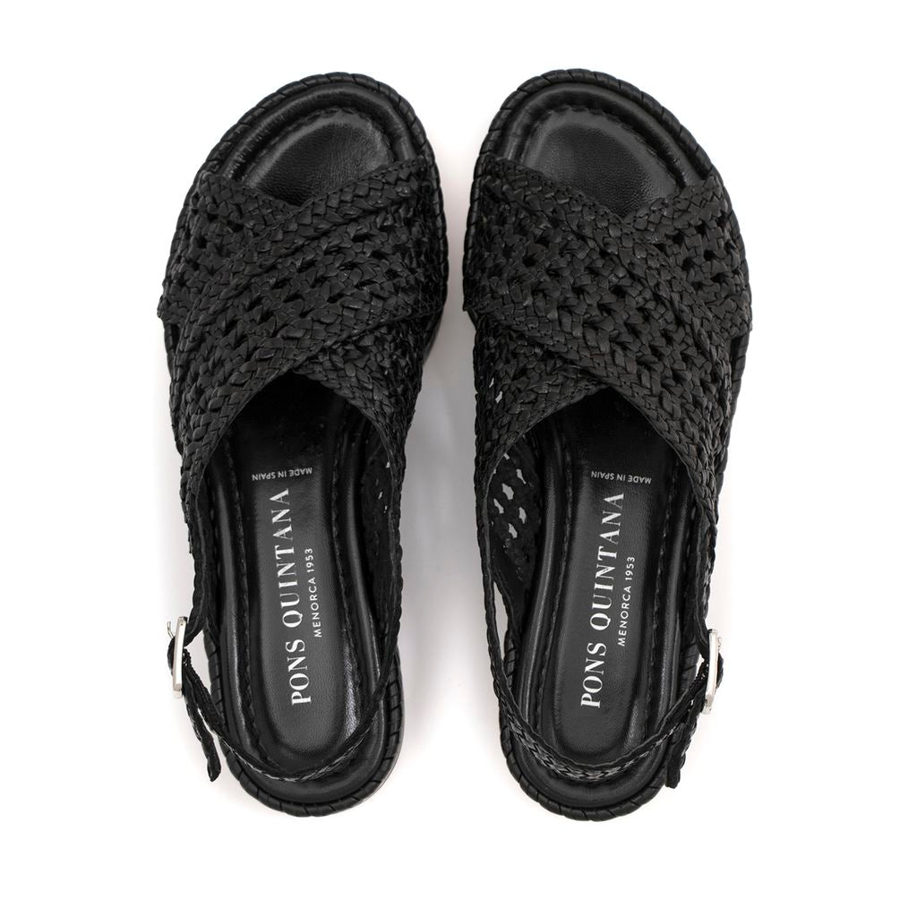 SANDALIA PLATAFORMA MILAN NEGRO