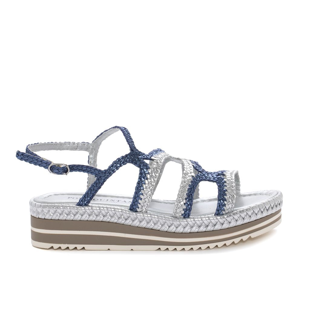 SANDALIA PLATAFORMA MILAN AZZURRO+SILVER