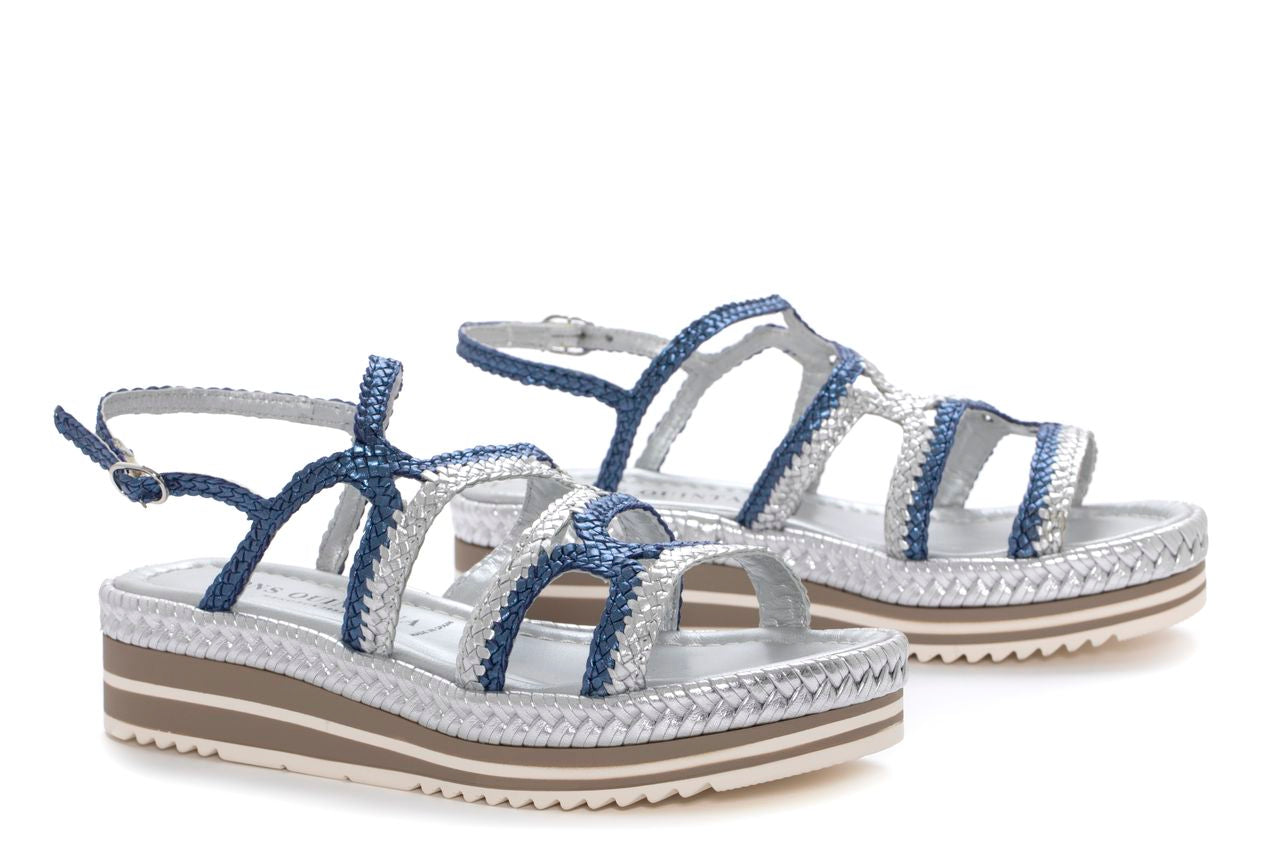 SANDALIA PLATAFORMA MILAN AZZURRO+SILVER