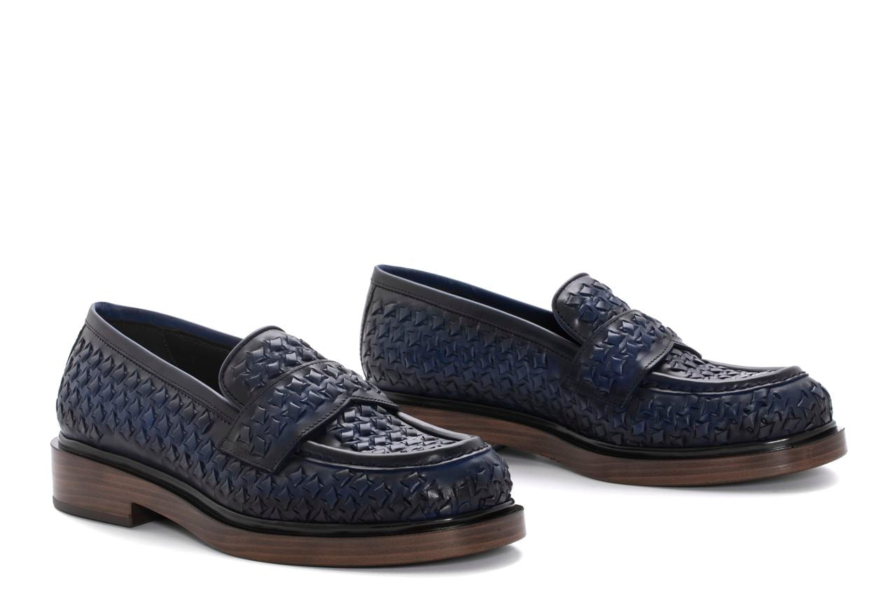 MOCASIN SELINE NEPAL TRENZADO COBALTO