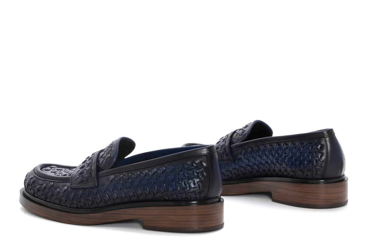 MOCASIN SELINE NEPAL TRENZADO COBALTO