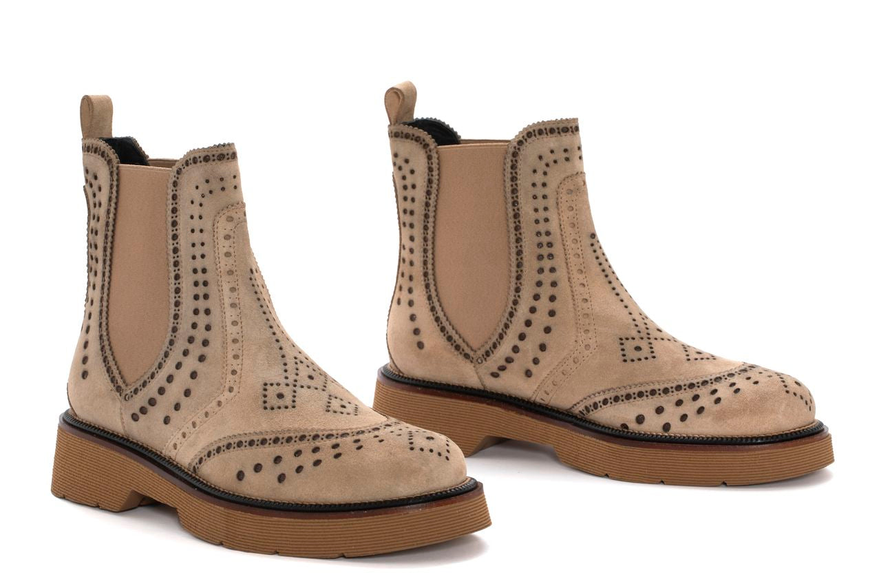 BOTIN PLATAFORMA JIMMY VELOUR CAMEL