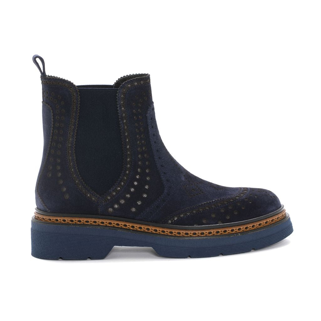 YANNY VELOUR OCEAN PLATFORM ANKLE BOOT