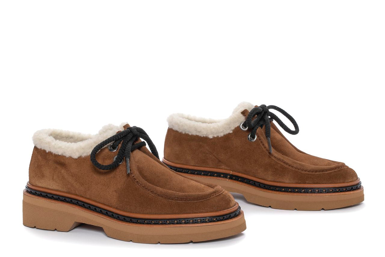 BLUCHER PLATAFORMA YANNY VELOUR TOFFE