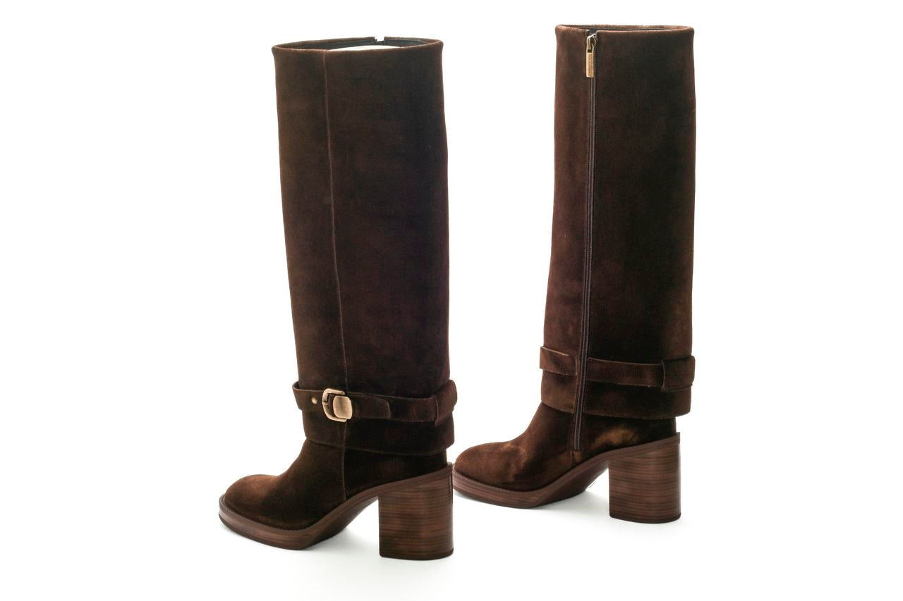 BOTA TACON MABEL VELOUR EBANO