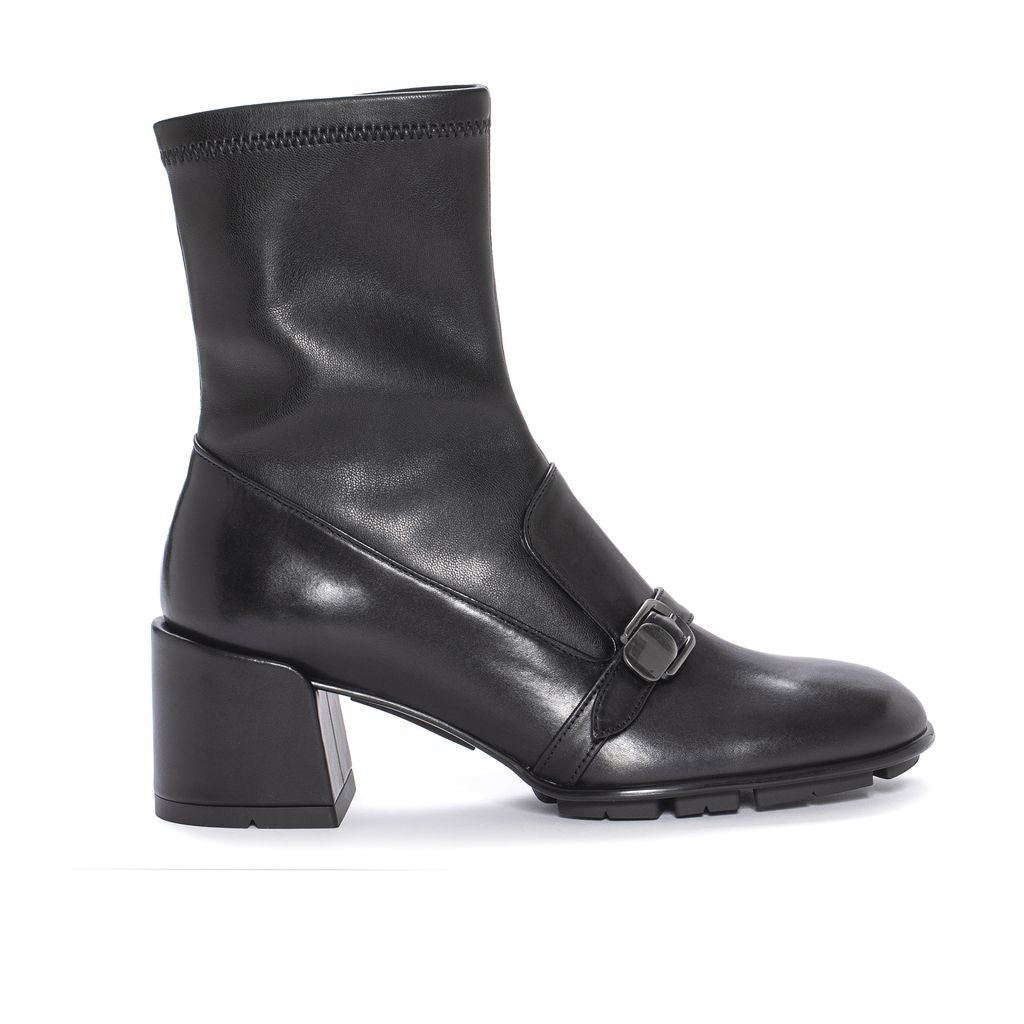 BOTIN TACON VICHY BABY CALF + NAPA STRECH NEGRO