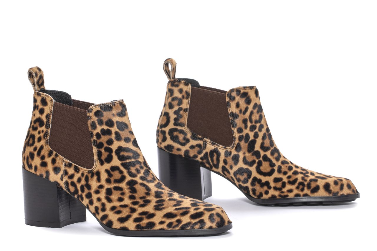 MEGHAN PONY MACULATTO BEIGE HEEL BOOT