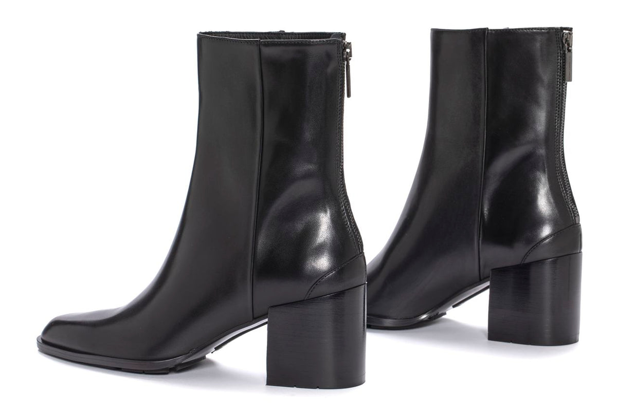 MEGHAN BABY CALF BLACK HEEL ANKLE BOOT