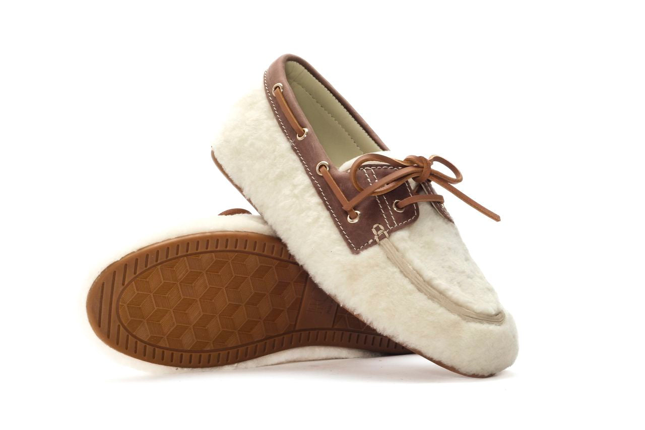 MOCASIN NAUTICO LINA MOUTON BEIGE+MAKETE TOFFE