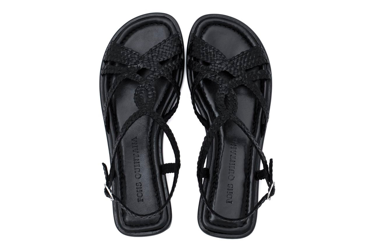 SANDALIA PLANA TINA NEGRO