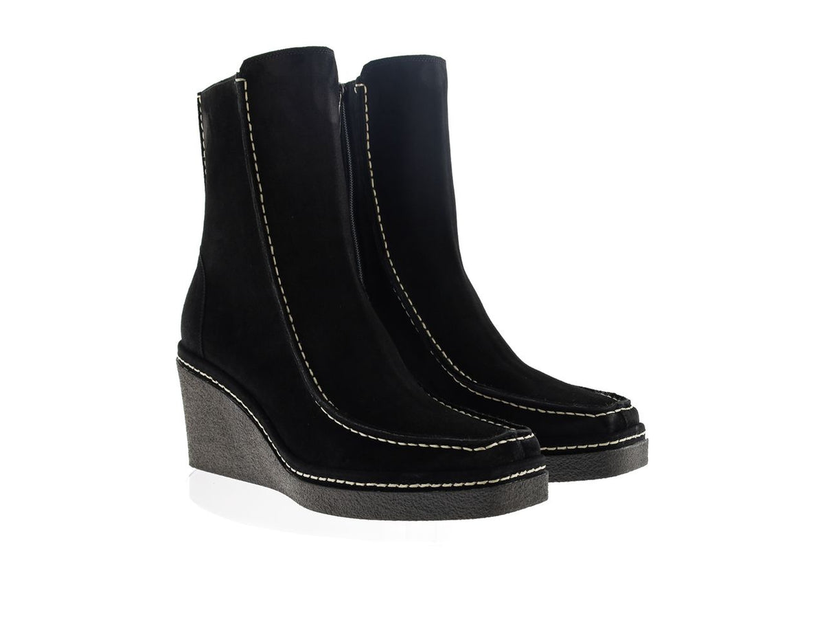 BOTIN PLATAFORMA ESTELA VELOUR NEGRO