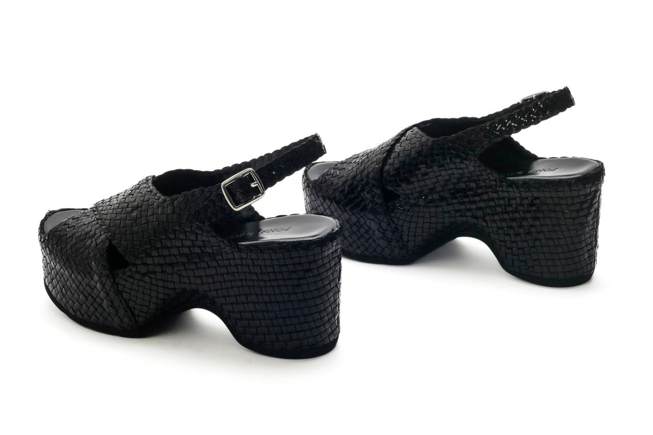 DELHI BLACK PLATFORM SANDAL