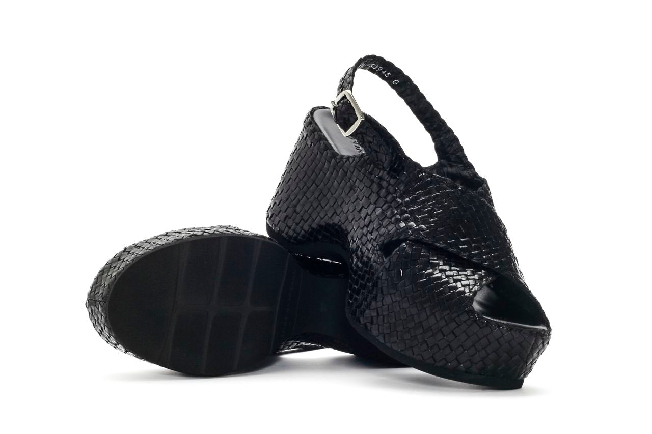 DELHI BLACK PLATFORM SANDAL