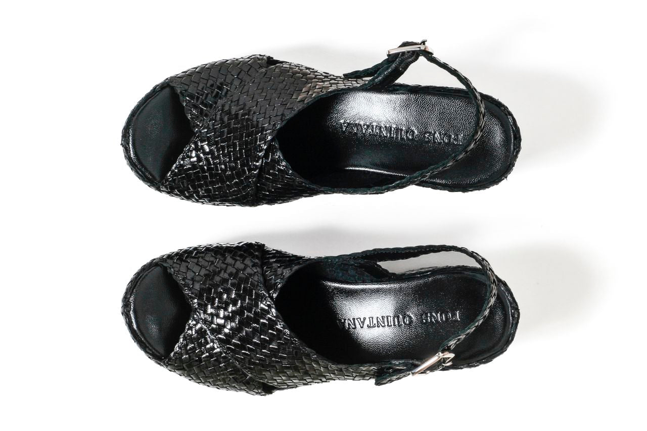 DELHI BLACK PLATFORM SANDAL