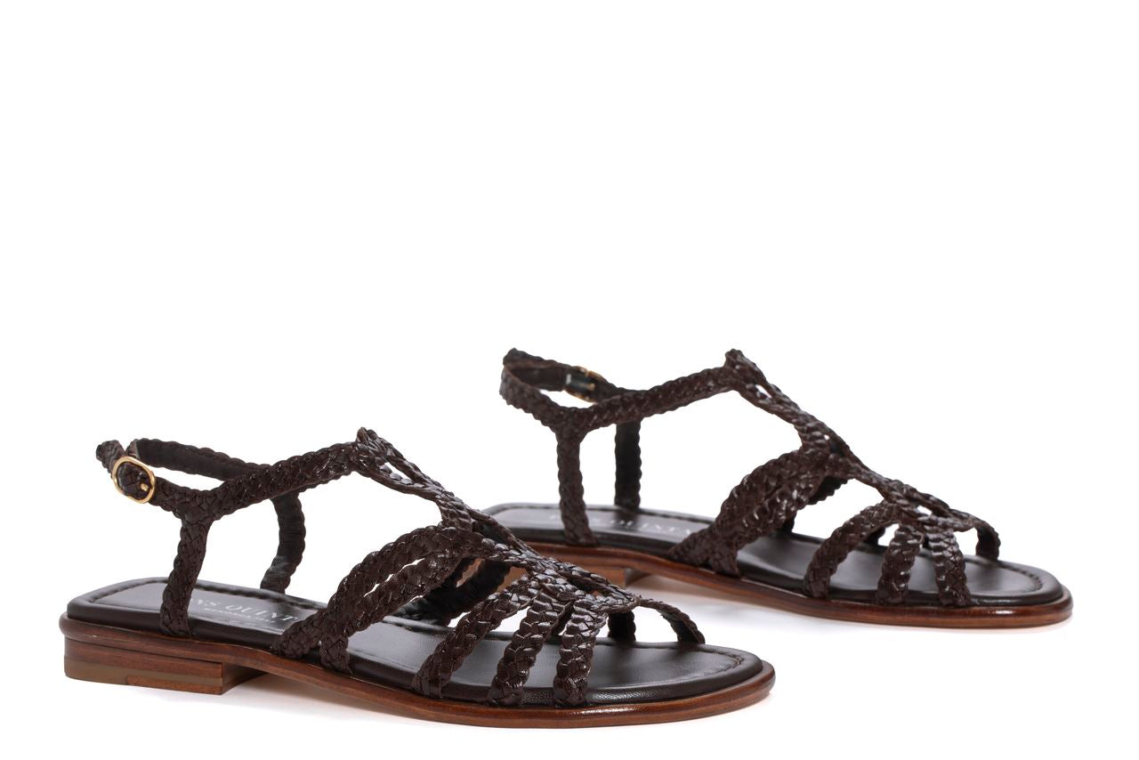 SANDALIA PLANA TINA CAFE