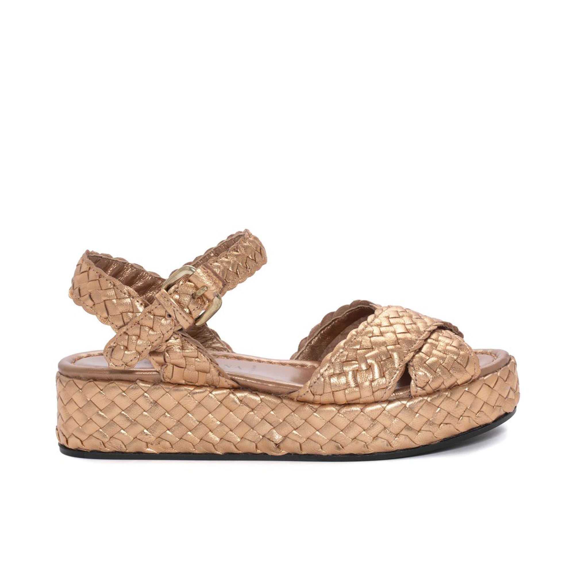 SANDALIA PLATAFORMA FORLI METAL RAME