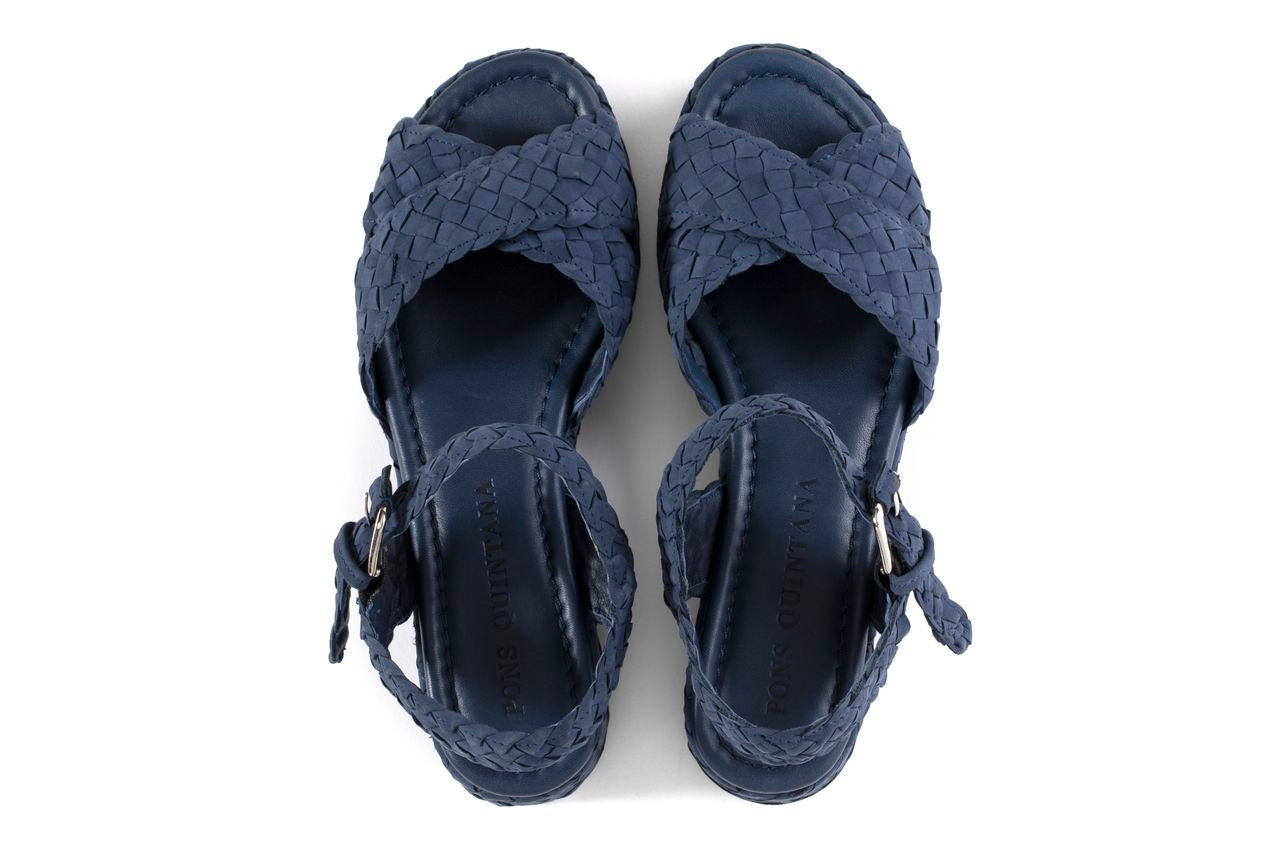 SANDALIA PLATAFORMA FORLI VELVET AZULON