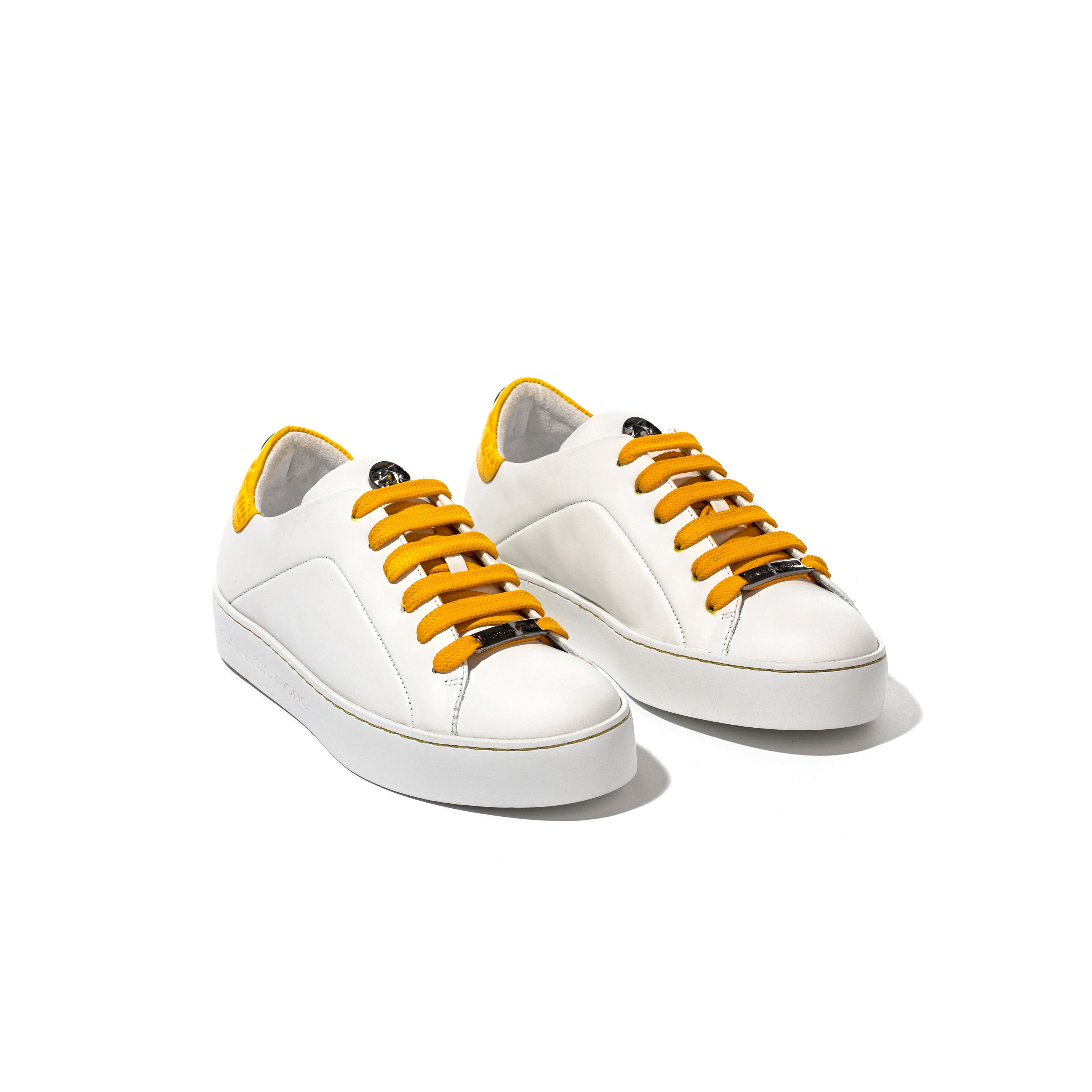 SNEAKER BASIC BLANCO - AMARILLO
