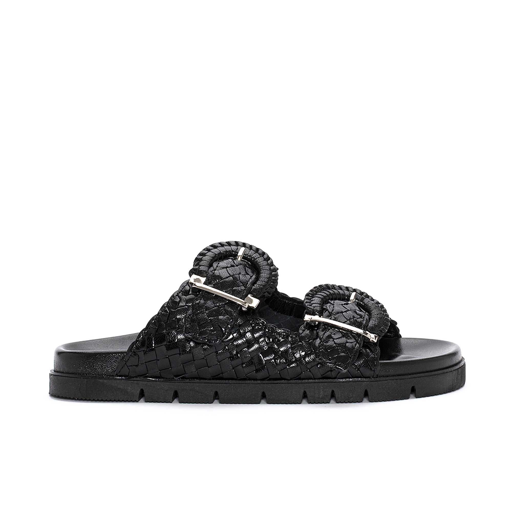 SANDALIA HOMBRE FUSBBETT CAIMAN TRENZADO NEGRO