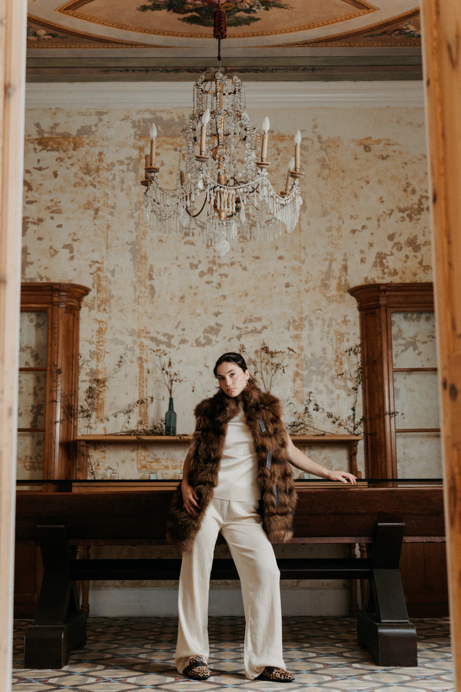 MOLLY PONY MACULATTO BEIGE FLAT MOCCASIN