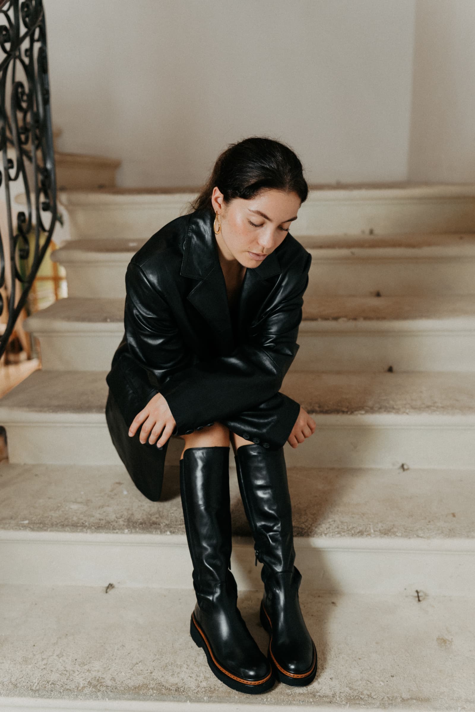 BOTA PLATAFORMA YANNY BABY CALF NEGRO