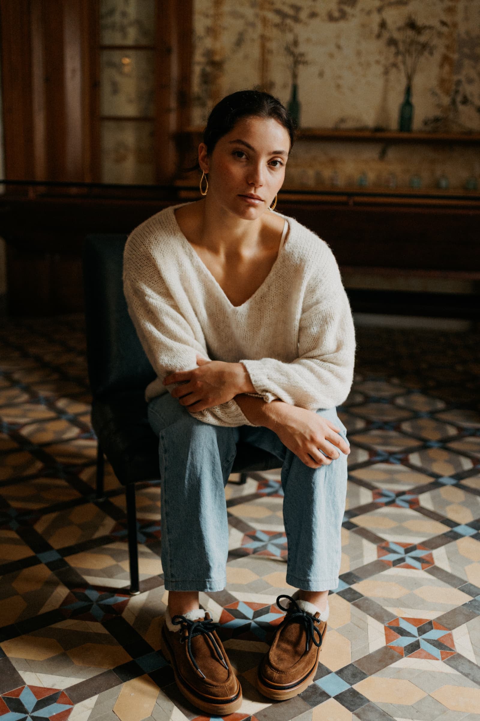 BLUCHER PLATAFORMA YANNY VELOUR TOFFE