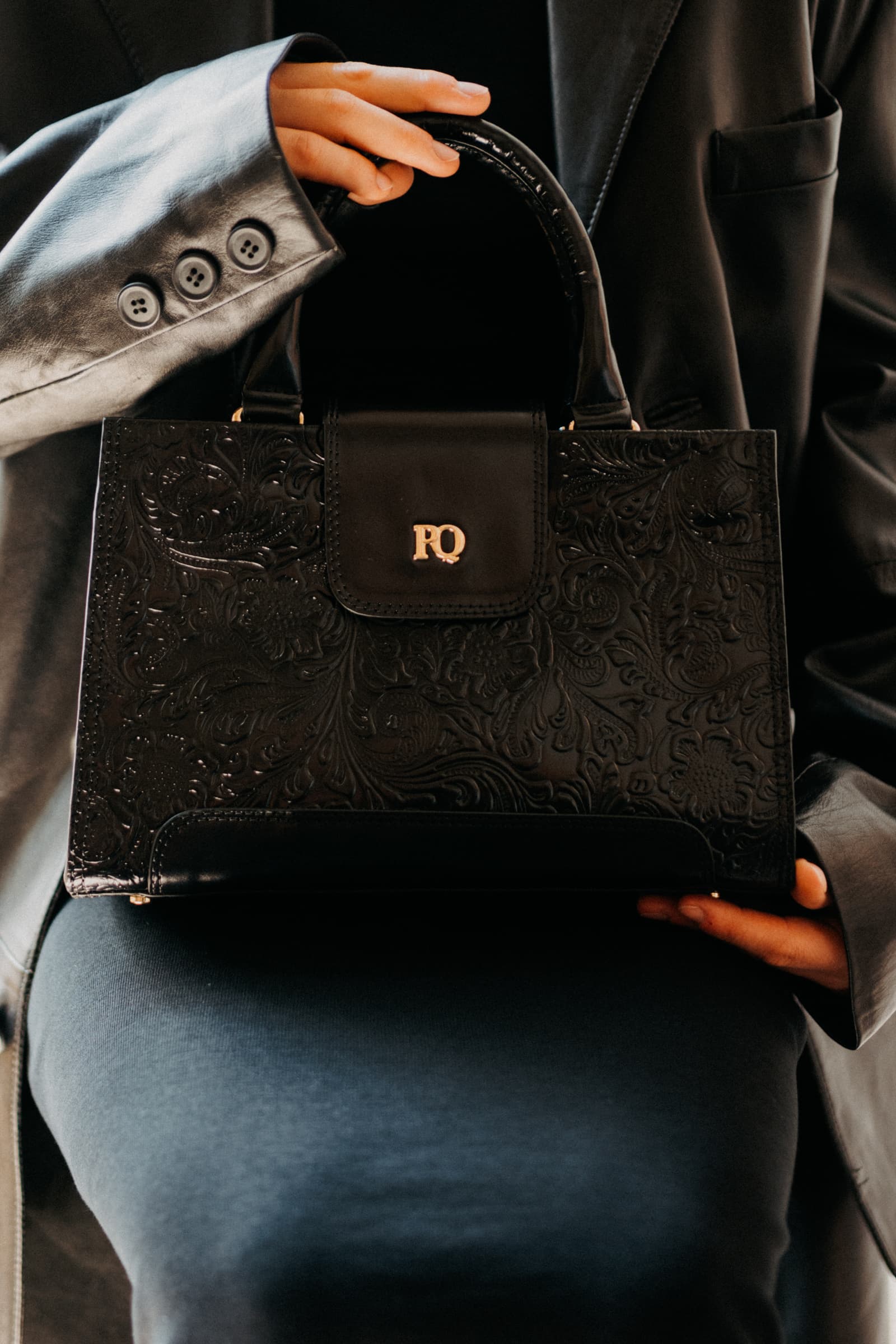 BOLSO DE MANO V178 CHARRO+NEPAL NEGRO