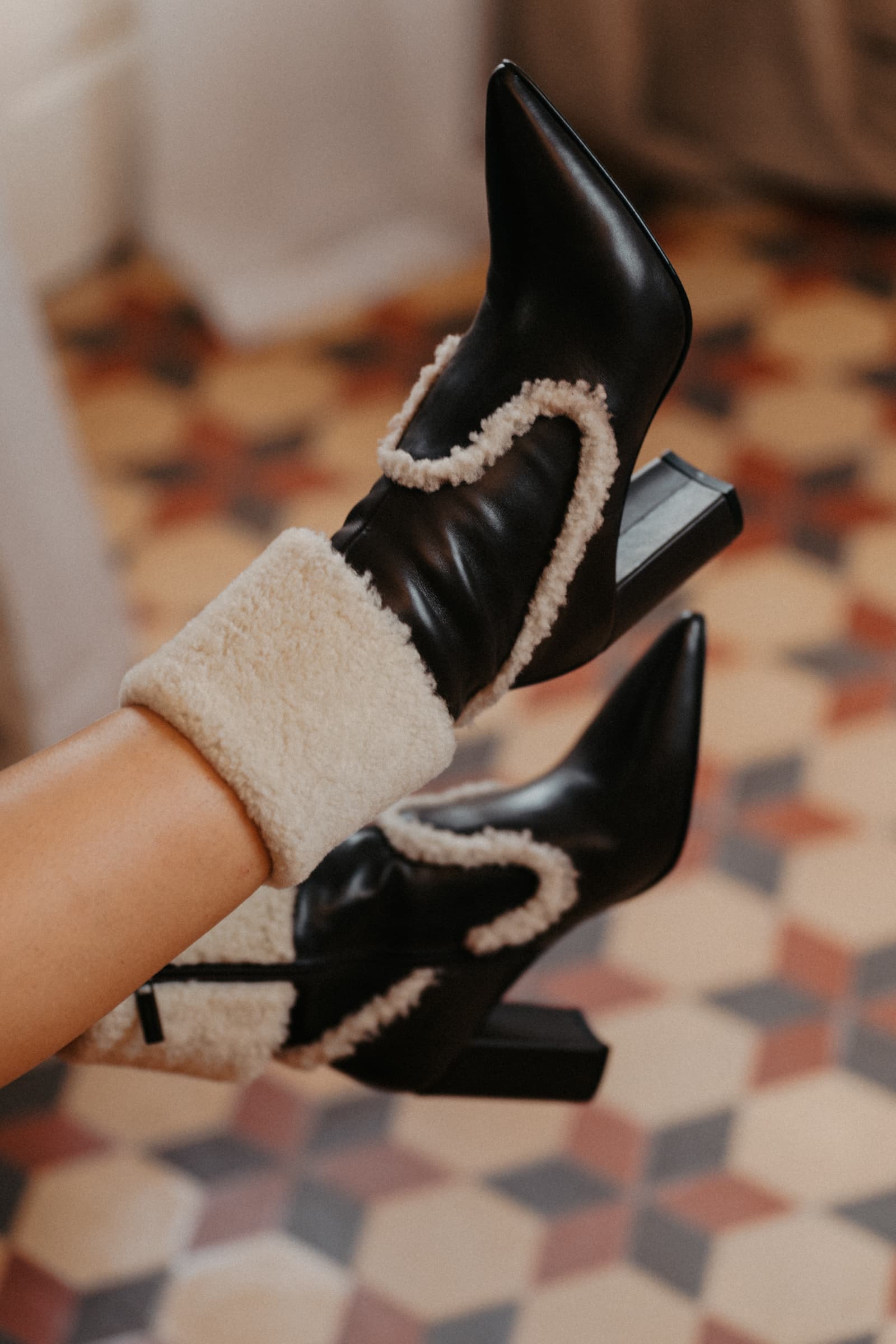 BOTIN TACON APRIL BABY CALF EXPRESS + MOUTON BEIGE