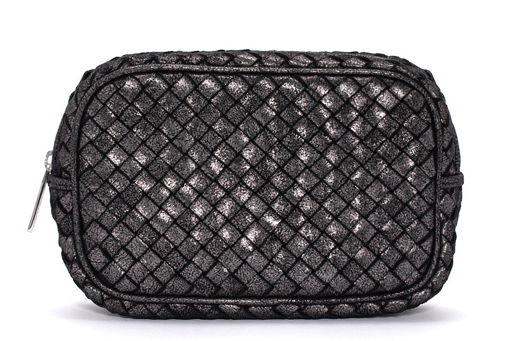 BOLSO DE MANO TRENZADO NAPA NEGRO