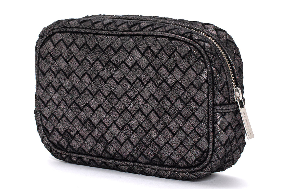 BOLSO DE MANO TRENZADO NAPA NEGRO