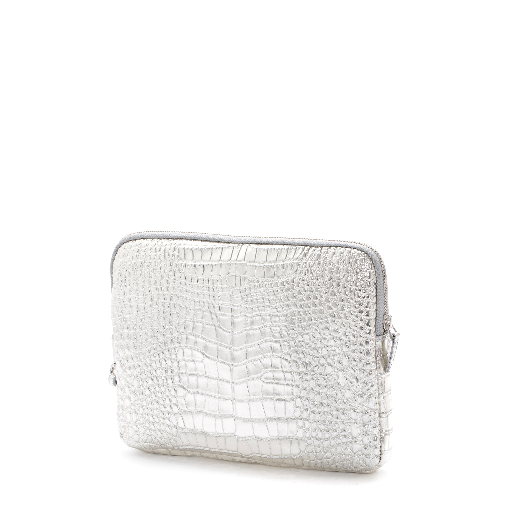 HANDBAG V146 COCCO SILVER