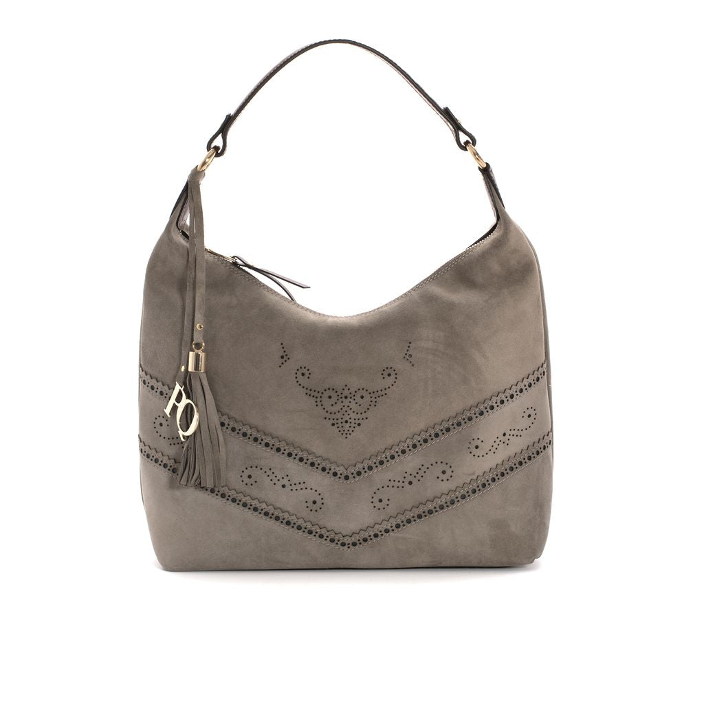 BOLSO DE MANO V170 VELOUR TOPO