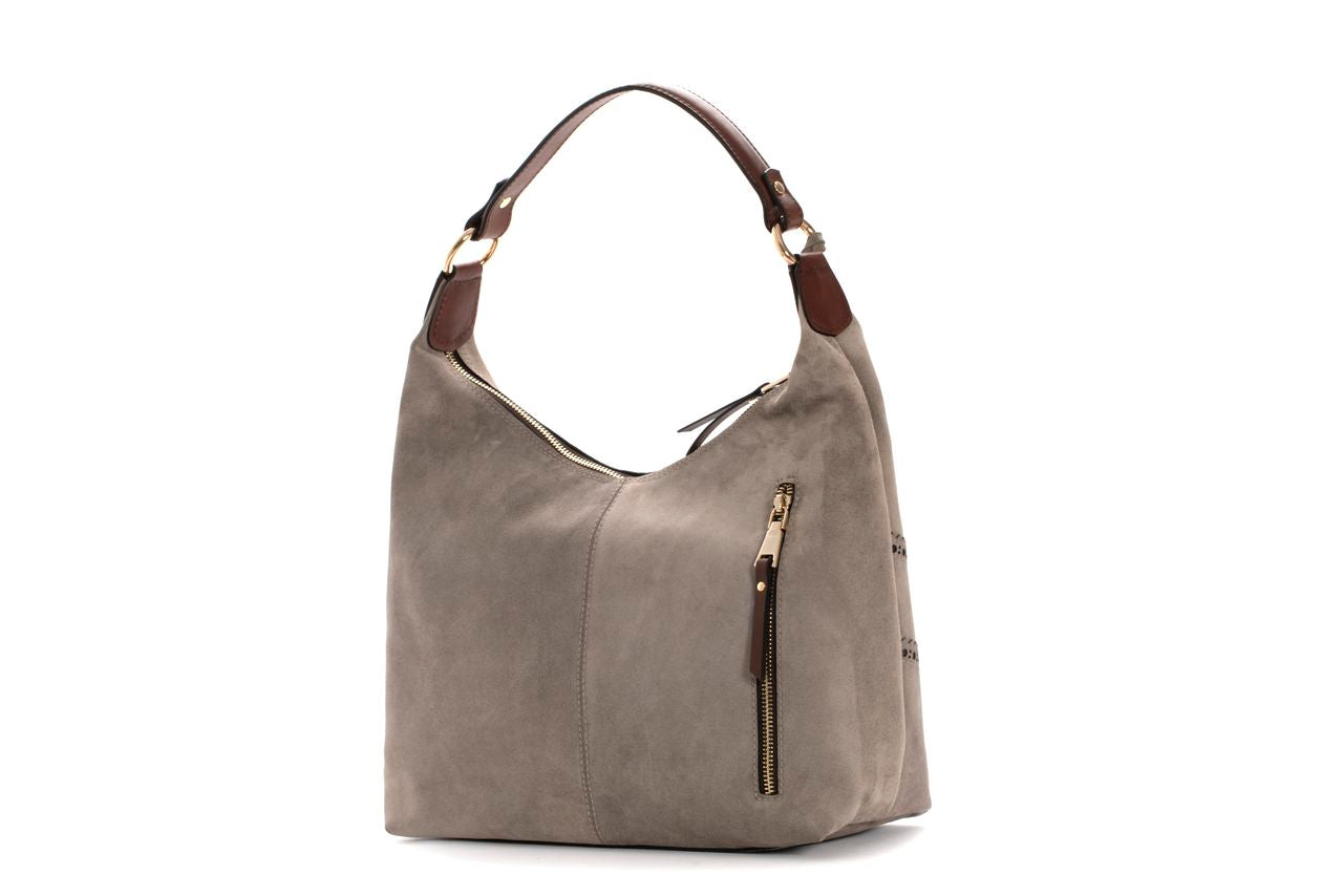 BOLSO DE MANO V170 VELOUR TOPO