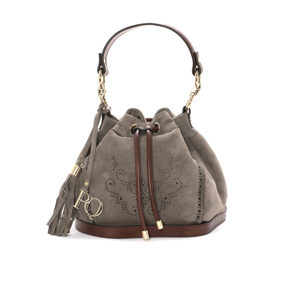 BOLSO DE MANO V171 VELOUR TOPO