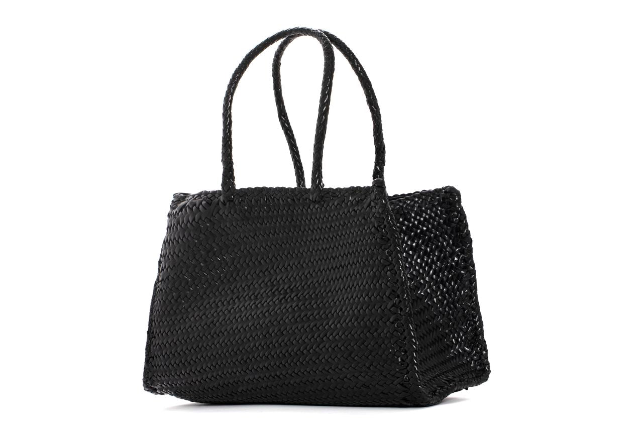BOLSO DE MANO V233 TRENZADO NEGRO