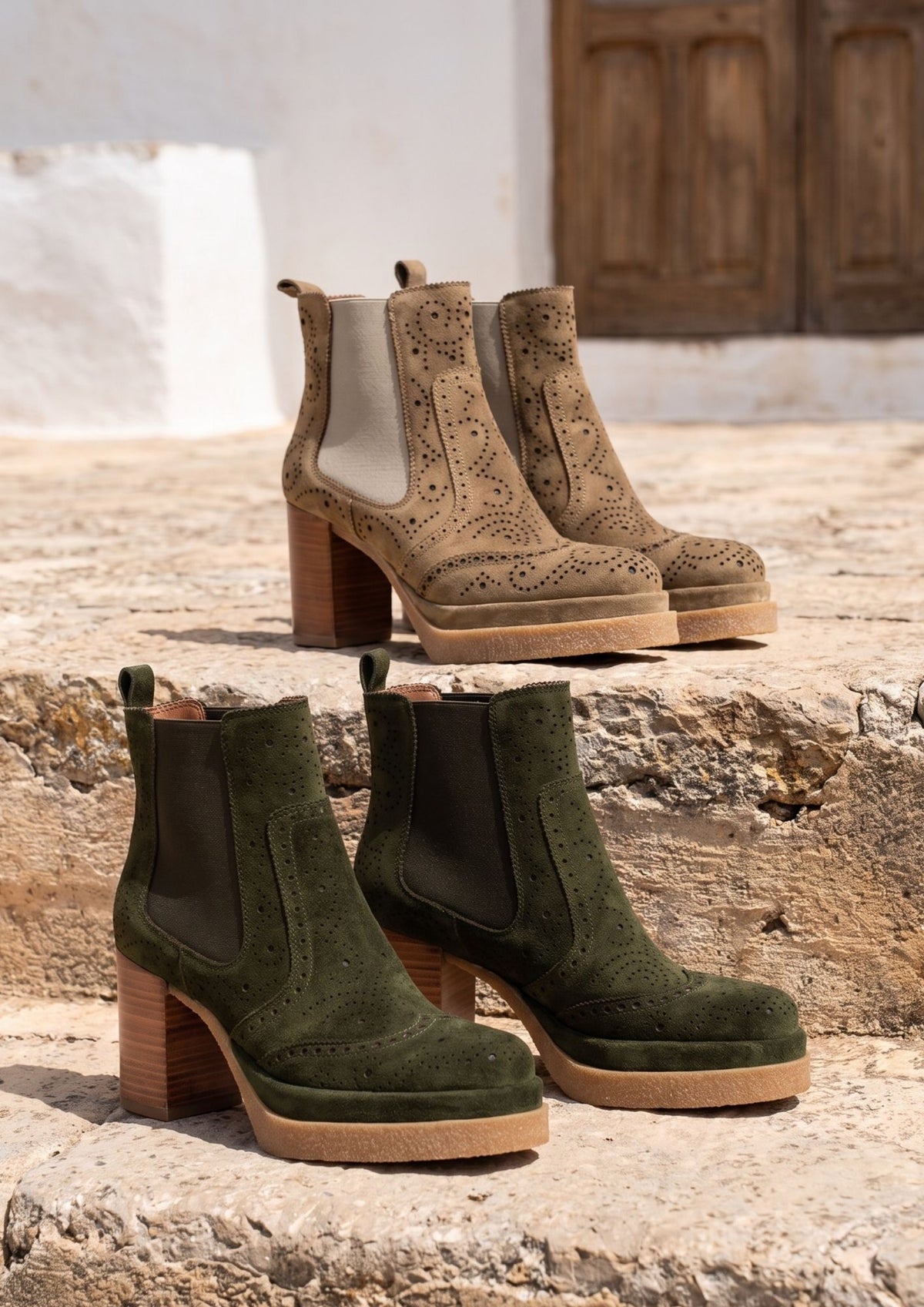 BOTIN TACON NAYLA VELOUR MUSGO