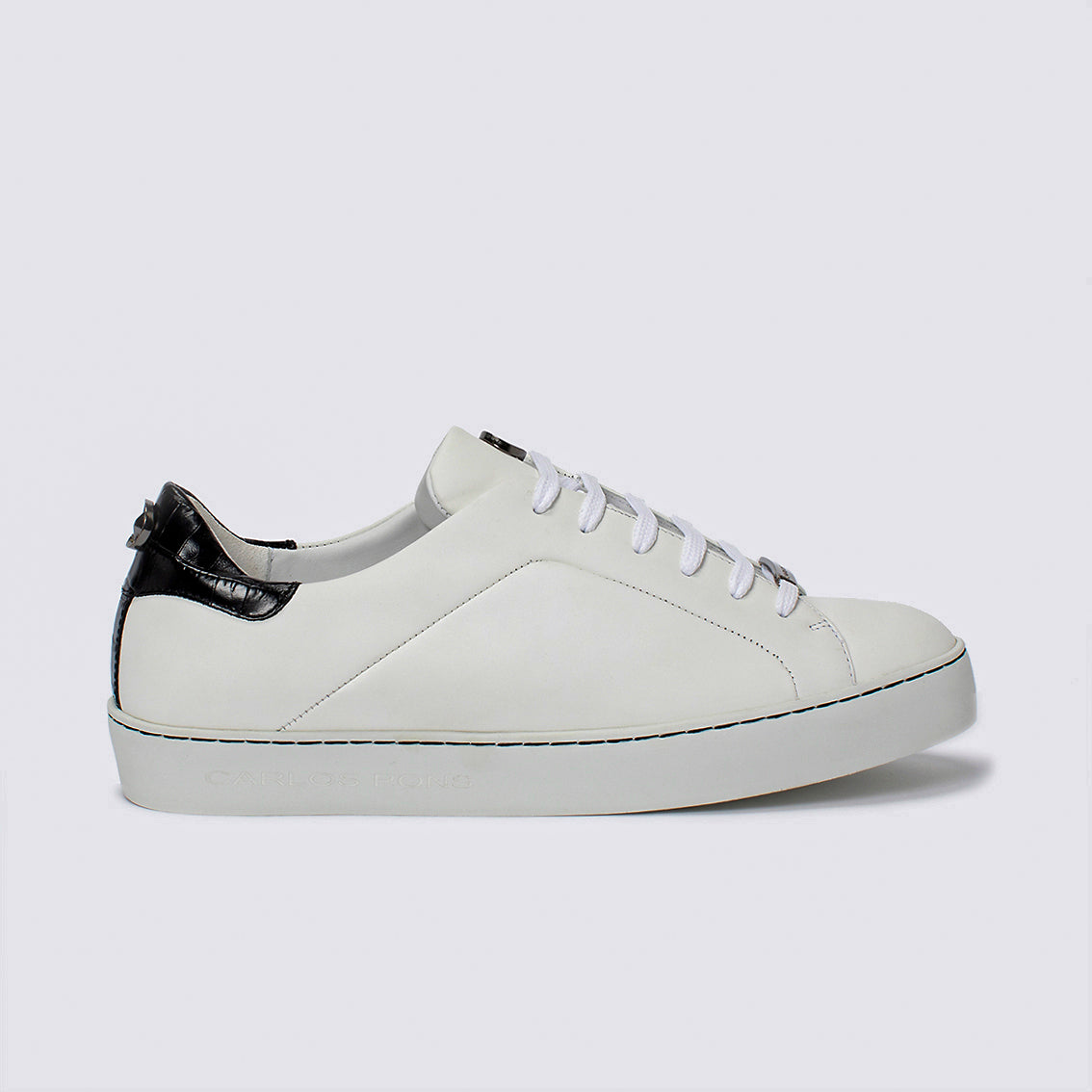 SNEAKER JADE NAPA BLANCO + COCCO NEGRO