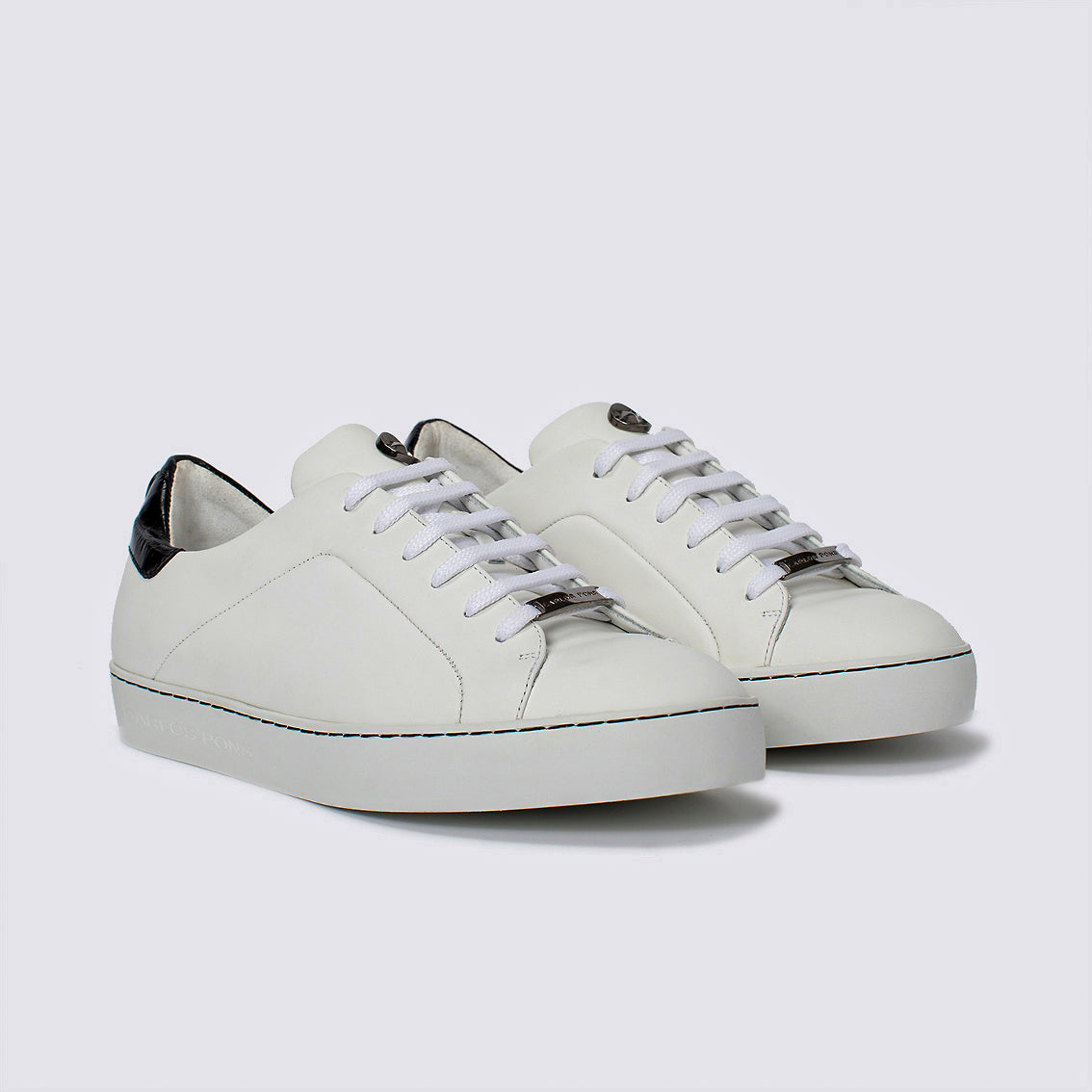 SNEAKER JADE NAPA BLANCO + COCCO NEGRO
