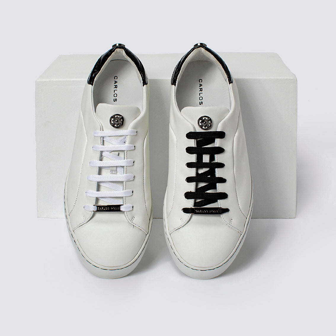 SNEAKER JADE NAPA BLANCO + COCCO NEGRO
