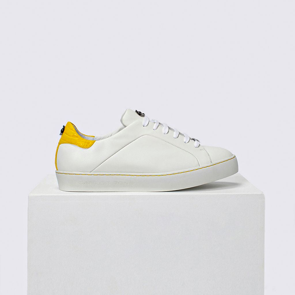 SNEAKER JADE NAPA BLANCO + COCCO AMARILLO