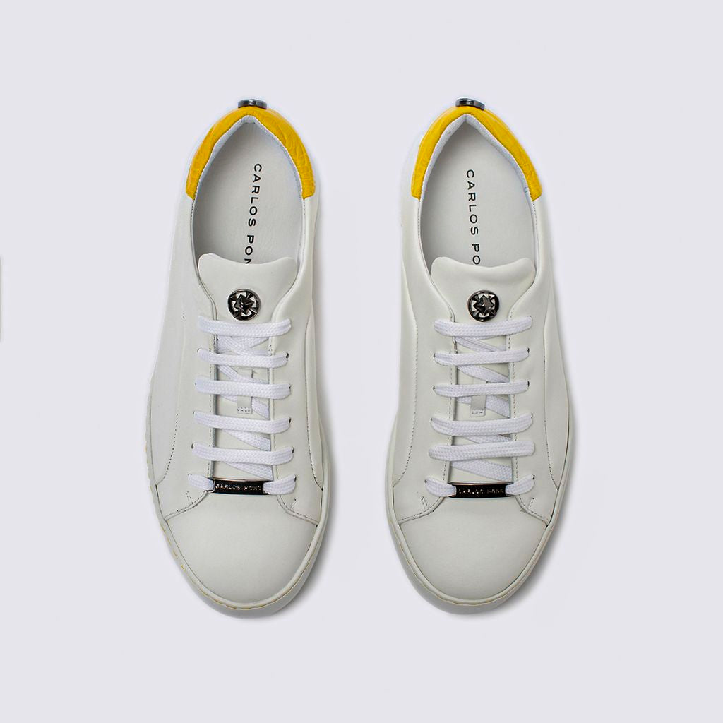 SNEAKER JADE NAPA BLANCO + COCCO AMARILLO