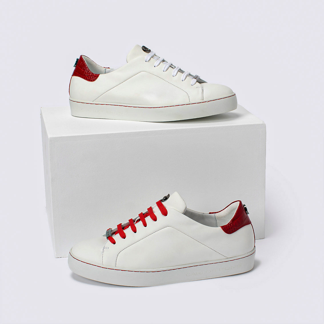 SNEAKER JADE NAPA BLANCO + COCCO CHILI