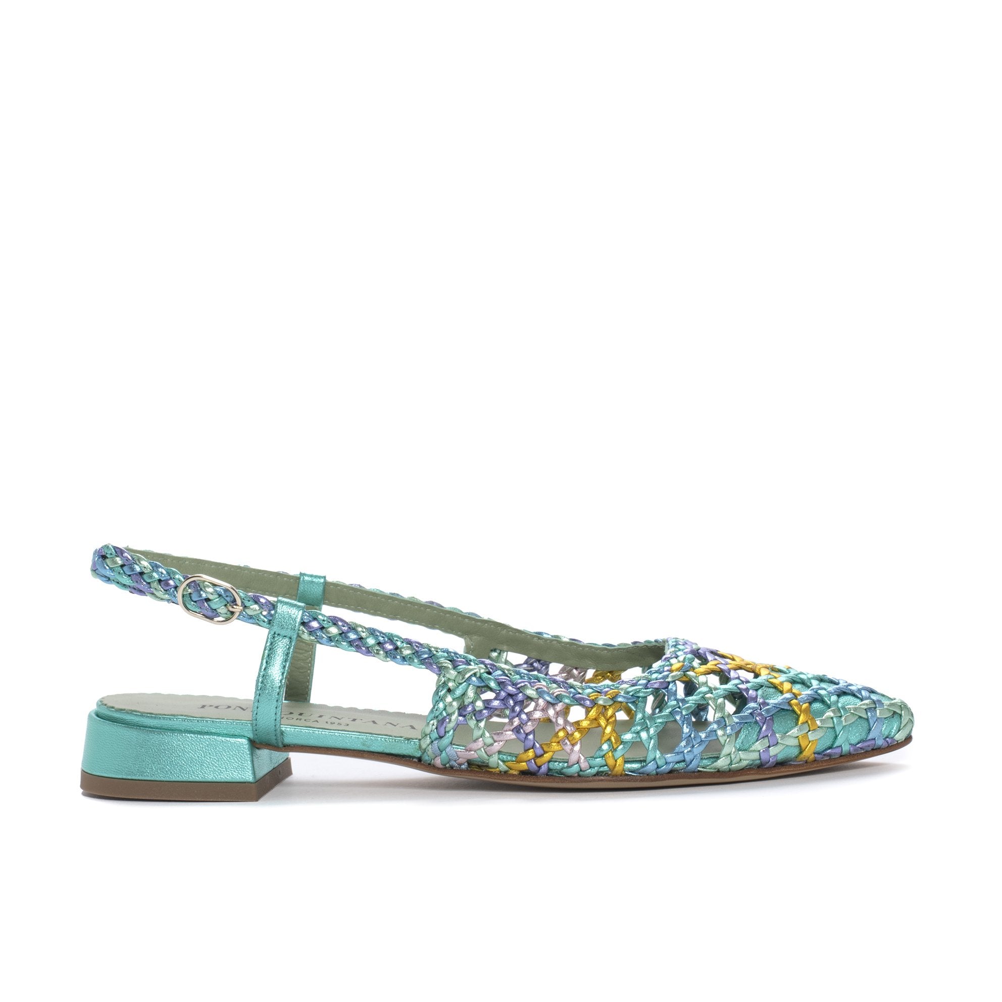 sandalia slingback Sonia metal multi color