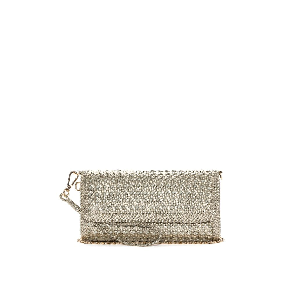BOLSO DE MANO MINI V202 METAL PLATINO