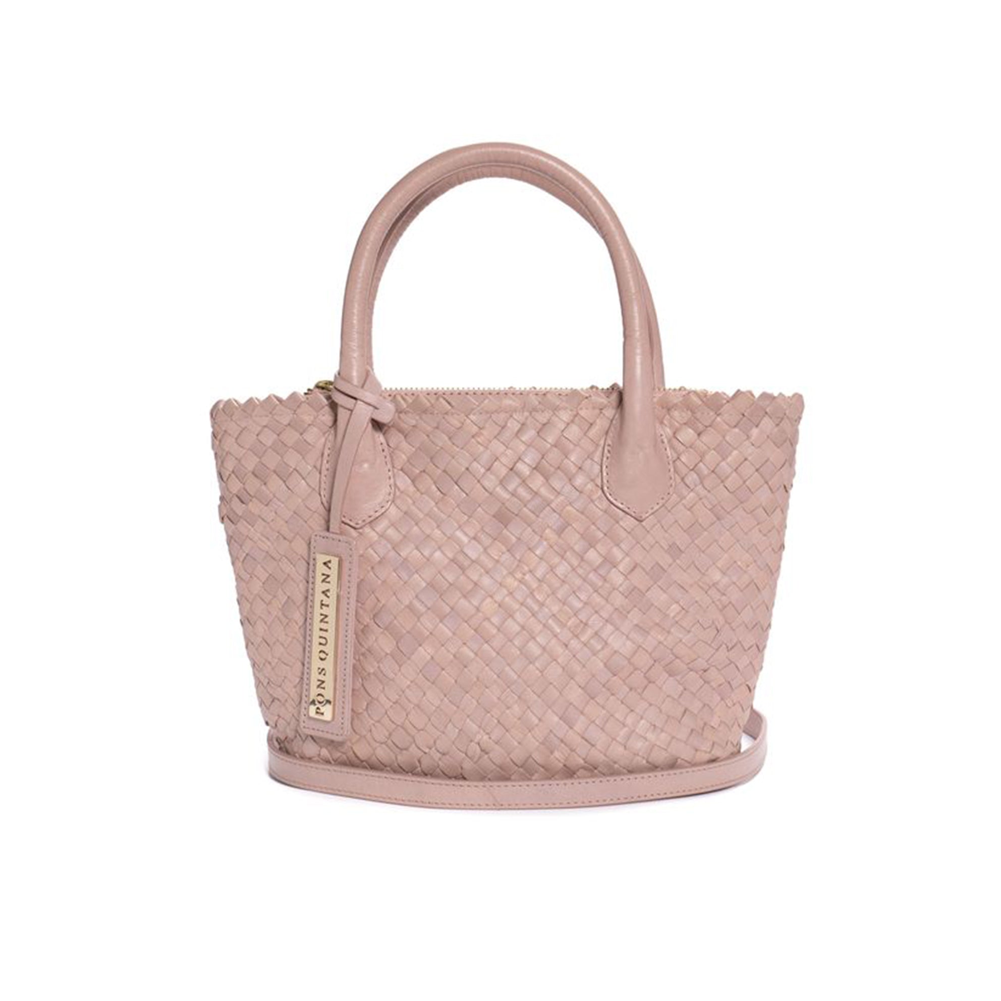 BOLSO DE MANO V210 TRENZADO NUDE