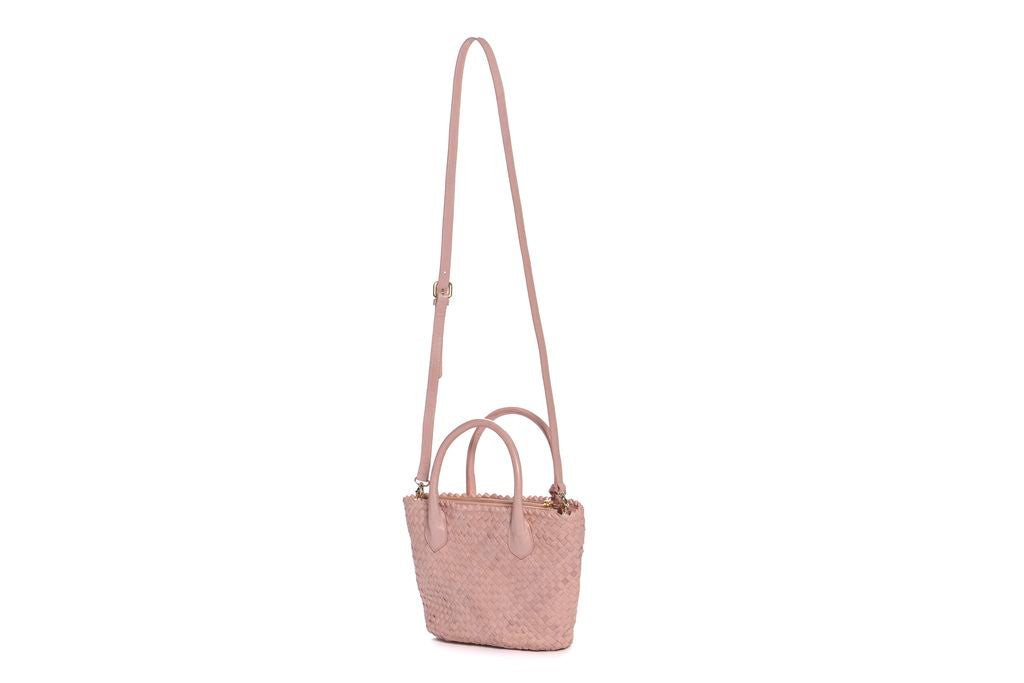 BOLSO DE MANO V210 TRENZADO NUDE