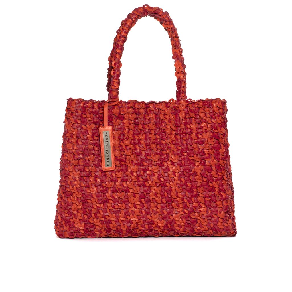 BOLSO DE HOMBRO V253 NAPA MANDARINA+RUBI