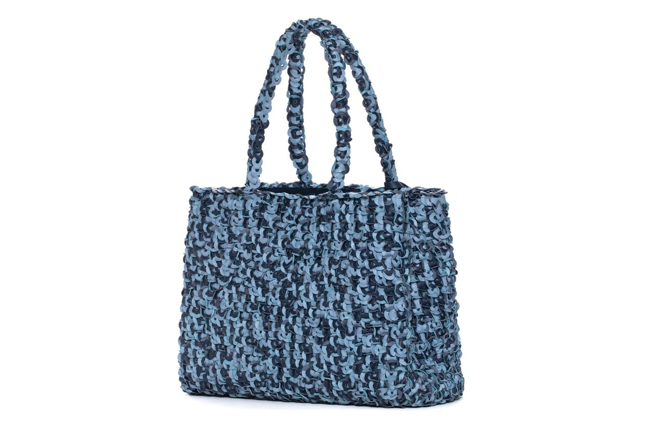 BOLSO DE HOMBRO V253 NAPA AZULON+AQUA